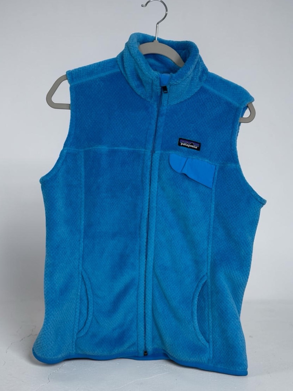 Patagonia Snap-T Full Zip Blue Fleece Vest Women’s Sz L Gorpcore Hiking Outdoor